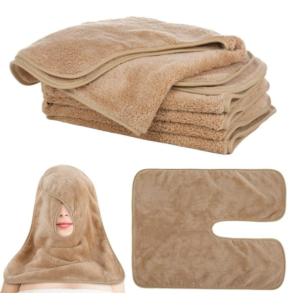 Toallas faciales DIMEGON de forro polar suave de coral en forma de U, 12 unidades