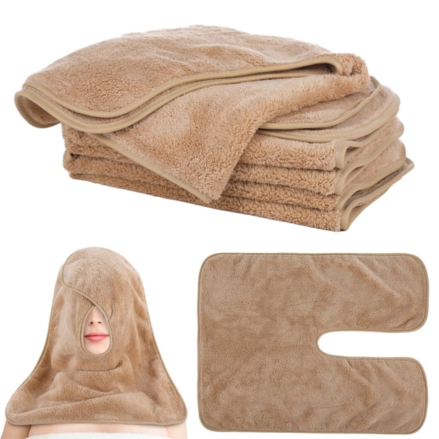 Toallas faciales DIMEGON de forro polar suave de coral en forma de U, 12 unidades