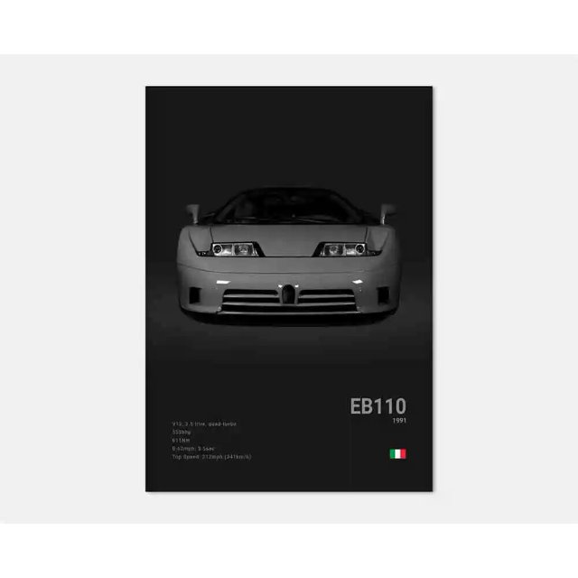 Pop-póster de coche deportivo francés en blanco y negro, Estética de lujo, Impresión de lienzo Chiron para arte de pared, decoración de la habitación del garaje del hogar