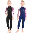 thumbnail image 2 of Kids Girls Boys Diving Suit Neoprenes Wetsuit for Keep Warm One-Piece Long Sleeves Uv Protection Swimwear, 2 of 6