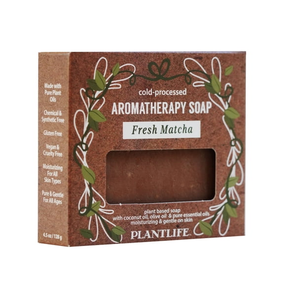 Plantlife Fresh Matcha Bar Soap – Green Tea Inspired Essential Oil Blend, Plant Based Cleansing Soap for Hands and Body