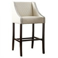 Noble House Rylan Ivory Quilted Bonded Leather Bar Stool