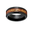 thumbnail image 2 of Metal Masters Mens Tungsten Carbide Ring Band Love you Thank you Dad Father's Day Carbon Fiber Inlay 8mm, 2 of 6