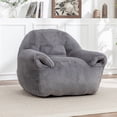 thumbnail image 3 of GARITIN Bean Bag Chair, Faux Fur with Shredded Foam Filling, 42.5 in L x 42.2 in W x 30.7 in H, Dark Gray, 3 of 11