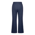 thumbnail image 4 of ZZwxWA Womens Pants Casual Trendy 2025 Spring Fall Drawstring Loose Trouser Lounge Beach Straight Linen Wide Leg Palazzo Outfit, 4 of 5