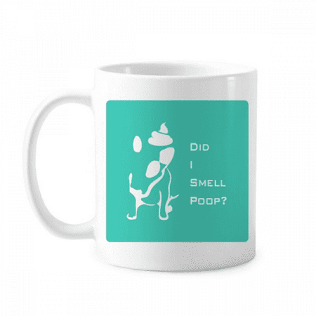 

Playful Bull Terrier Smells Poop Mug Pottery Cerac Coffee Porcelain Cup Tableware