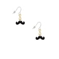 thumbnail image 2 of Delight Jewelry Silvertone Small Black Enamel Mustache Gold Tone Infinity French Earrings, 2 of 4