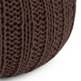 thumbnail image 2 of Simpli Home Shelby Pouf Rond Tricoté à la Main en Coton Marron Chocolat, 2 of 5