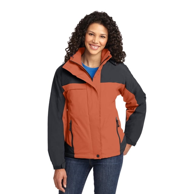 Chaqueta Nutka para mujer de Port Authority®. L792 Naranja de cadmio/Grafito XS Autoridad Portuaria L792