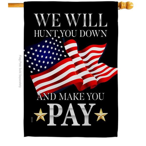 USA Decoration H170232-BO 28 x 40 in. Make You Pay American Political Vertical House Flag with Double-Sided Decorative Banner Garden Yard Gift