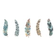thumbnail image 3 of Tre Sorelle Studios 14x8 Black Modern Framed Museum Art Print Titled - Tribal Feathers Panel, 3 of 5