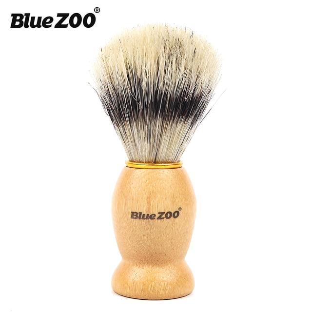 Brosse à Raser pour Hommes Adaptée au Voyage avec Manche en Bois Ergonomique - Poils de Sanglier Noirs Doux, Design Léger pour Rasage Humide à Domicile et en Salon, Outil de Toilettage Portable (3 Types Optionnels)