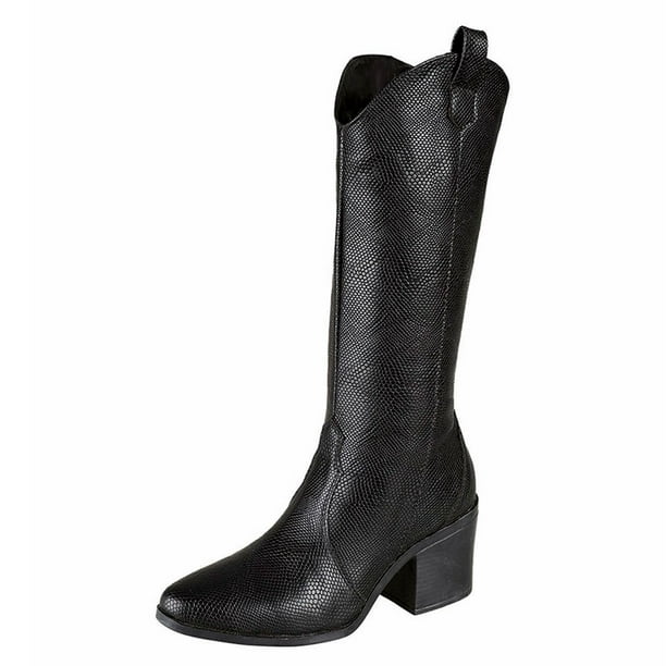 Bota Vaquera Larga Para Mujer Castalia Negro 139-26