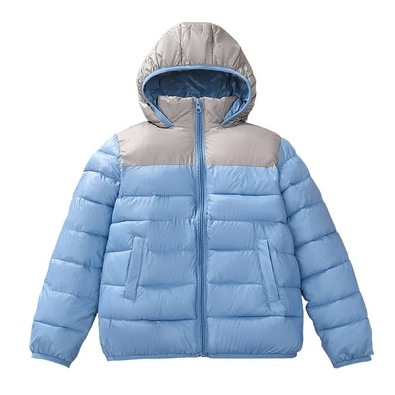 Fall Jackets for Kids Girls with a Hood Kids Boy Girl Puffer Jacket Coat Hood Mid Length Big Pocket Light Weight Warm Padded Winter Outwear
