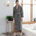 thumbnail image 5 of FLMEI Mens Flannel Robes Long Plush Fleece Bathrobe for Men Warm Fall Winter House Night-Robe Thickened Loose Sleepwear Pajamas for Men M-XL-XXXL, 5 of 8