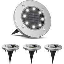 Bright Right Solar Outdoor Lights (4 Lights) - White LED Weatherproof Outdoor Ground Lights for Landscape, Garden, Patio, Lawn, Deck, Pathway & Driveway