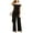 Black, variant on ADRIANNA PAPELL Womens Black Short Sleeve Off Shoulder Evening Straight leg Jumpsuit 8