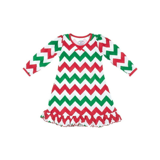 Saras Prints Sara S Prints Zig Zag Holiday Nightgown For Girls Walmart Com Walmart Com