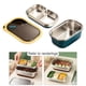 thumbnail image 5 of Fiambrera portátil Bento de acero inoxidable de 1,2 L con válvula hermética 2 niveles azul, 5 of 9