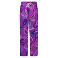 thumbnail image 5 of Psychedelic Hippie Purple Tears Winter Female Pants Flannel High Waist Women Pants Lady Warm Straight Leg Plush Trousers, 5 of 7