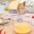 thumbnail image 2 of YOPTOP Stainless Steel Semi-Automatic Egg Whisk 12”, Hand Push Egg Beater Mixer Blender for Kitchen, 2 of 6