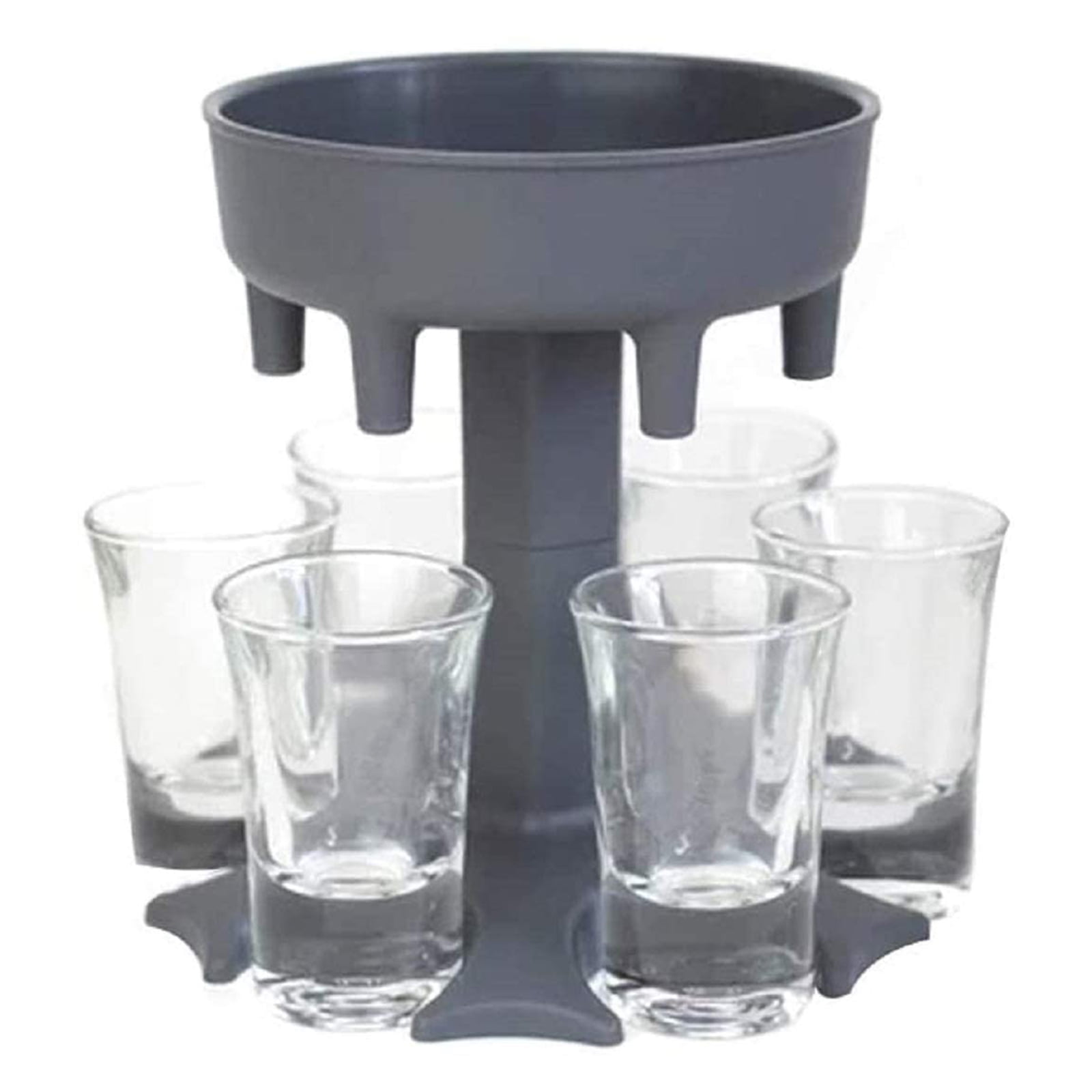 Gray 6 Shot Glass Dispenser and Holder,Drinking Games for Cocktail Party Get Togethers,Beer and Wine Separator,Liquor Dispenser Gifts 