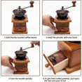 thumbnail image 3 of Molinillo de café manual, vintage, madera envejecida con ajuste de engranaje ajustable para el hogar, la oficina y los viajes, 3 of 5