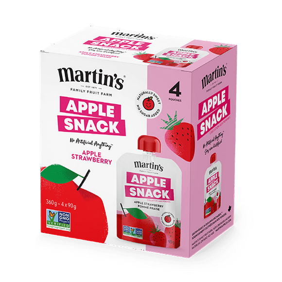 Strawberry Apple Snack 4pk, Size/Quantity - 90g x 4 units per carton