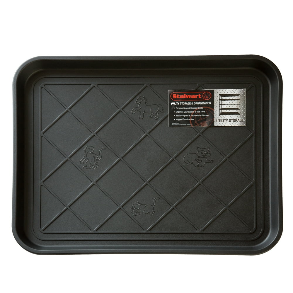 All Weather Boot Tray Water Resistant Plastic Utility Shoe Mat for Indoor and Outdoor Use in