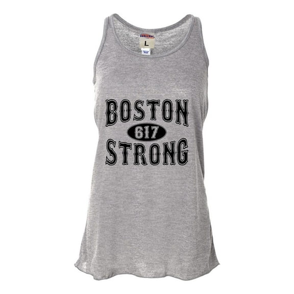 Womens Boston Strong 617 Flowy Racerback Tank Top T-Shirt