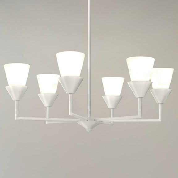 Luxury Cottagecore Chandelier, White Plaster, UHP5040