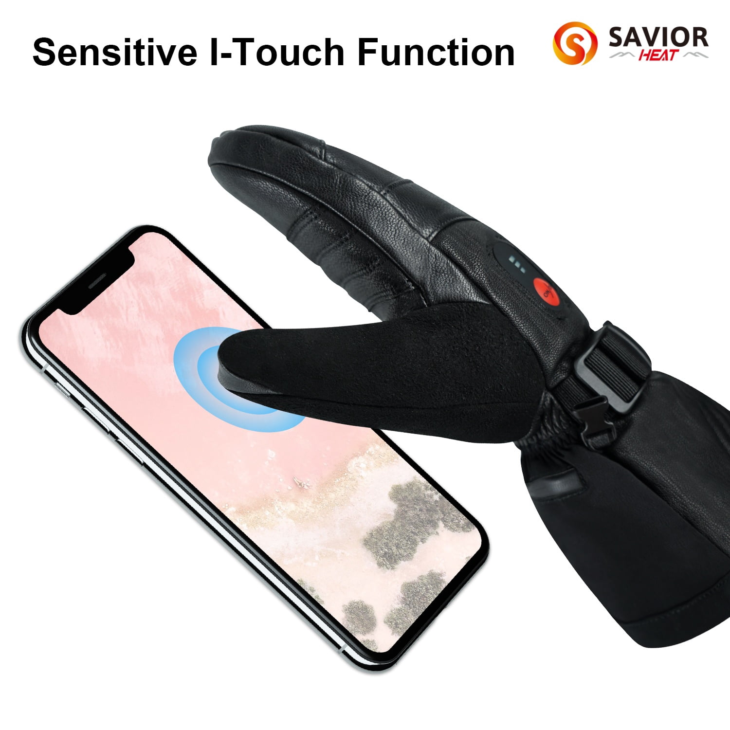 Savior Heated Gloves Ski Mittens Touch Screen Fingers Waterproof Windproof Battery Heated Mitten Gloves Mens Womens