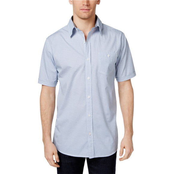 Camisa abotonada resistente a la intemperie para hombre Diamonds In The Rough, azul, pequeña Weatherproof Botones al frente