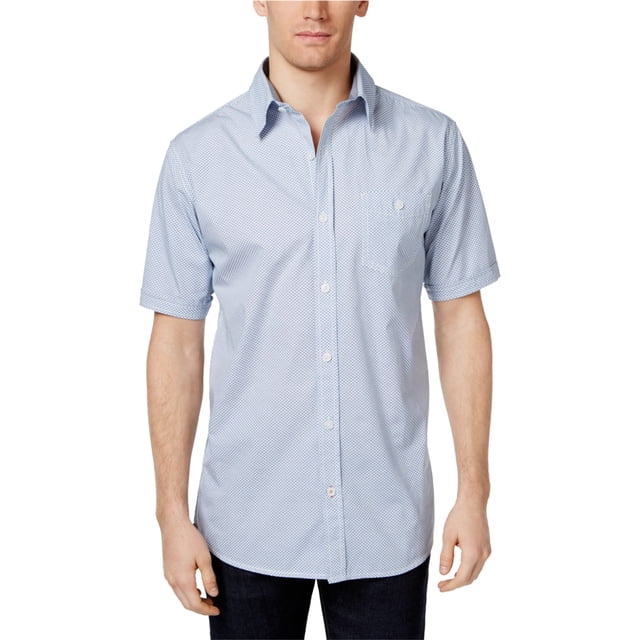 Camisa abotonada resistente a la intemperie para hombre Diamonds In The Rough, azul, pequeña Weatherproof Botones al frente