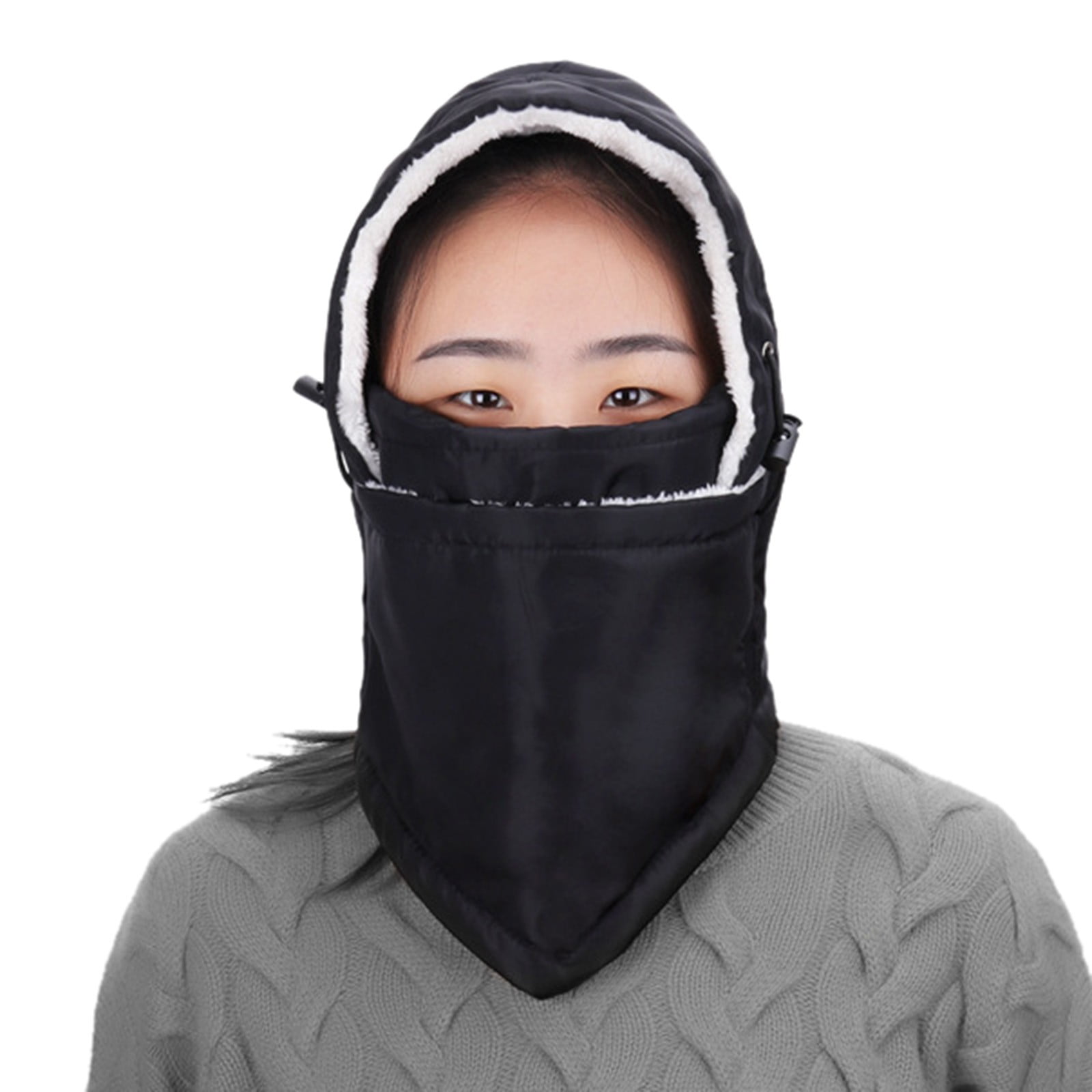 Tanhomme Fleece Ski Covers Winter Face-Cover Windproof Hooded Scarf Cold Weather Hat Neck Warmer Winter Warm Windproof Head Cover Fleece Head Cover Outdoor Riding Equipment