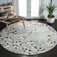 thumbnail image 2 of SAFAVIEH Manhattan Atanas Abstract Area Rug, Grey/Ivory, 6' x 6' Round, 2 of 7