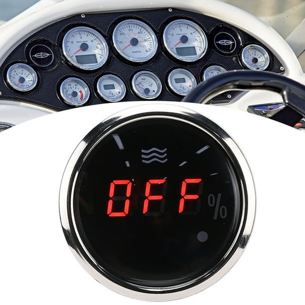 Waterproof Digital Meter Digital Gauge With Alarm Boats Water Gauge 52Mm 2in Digital Water Level Gauge Waterproof AntiFog LED Meter With Smart Alarm For Auto BoatsCadran Noir ANGGREK Otros