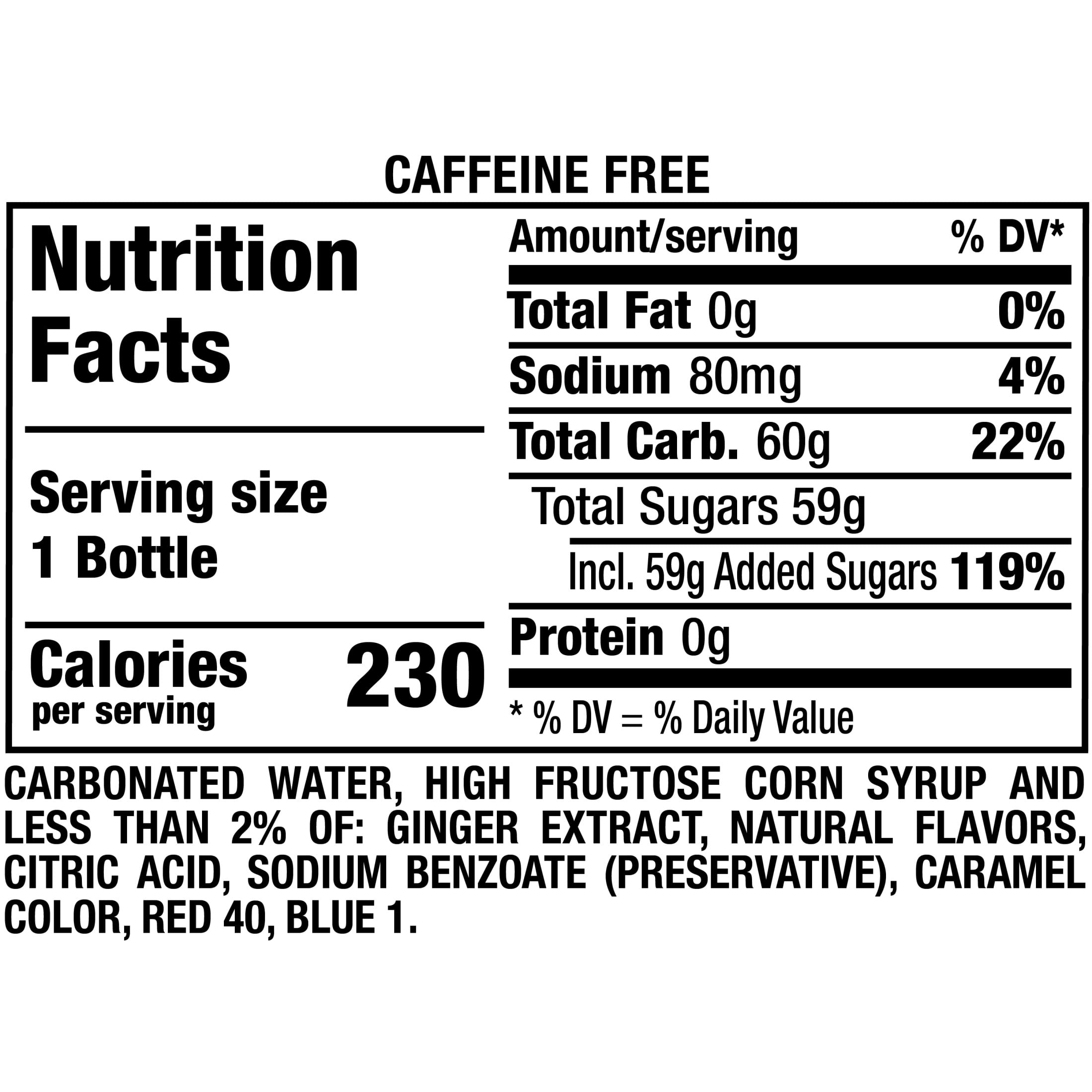 Canada Dry Caffeine Free Blackberry Ginger Ale Soda Pop, 20 fl oz, Bottle
