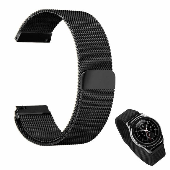 Kebiory Bands Compatible with Garmin First Avenger/Venu 2/Vivoactive 4/Darth Vader 22MM Magnetic Stainless Steel Milanese Watch band Replacement Strap Bracelet Band(Black)