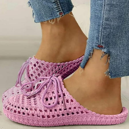 

Tangnade women shoes Womens Summers Fashion Flat Slippers Ladies Casual Hollow Out Slip On Shoes Purple 38