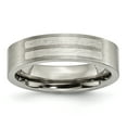 thumbnail image 1 of Titanium Flat 6mm Sterling Silver Inlay Brushed Band Ring 12 Size, 1 of 7