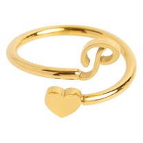 CILENON To My Granddaughter Dainty Initial Heart Ring 26 Letter Heart Ring Simple Fashion Jewelry Popular Accessories (P,One Size)