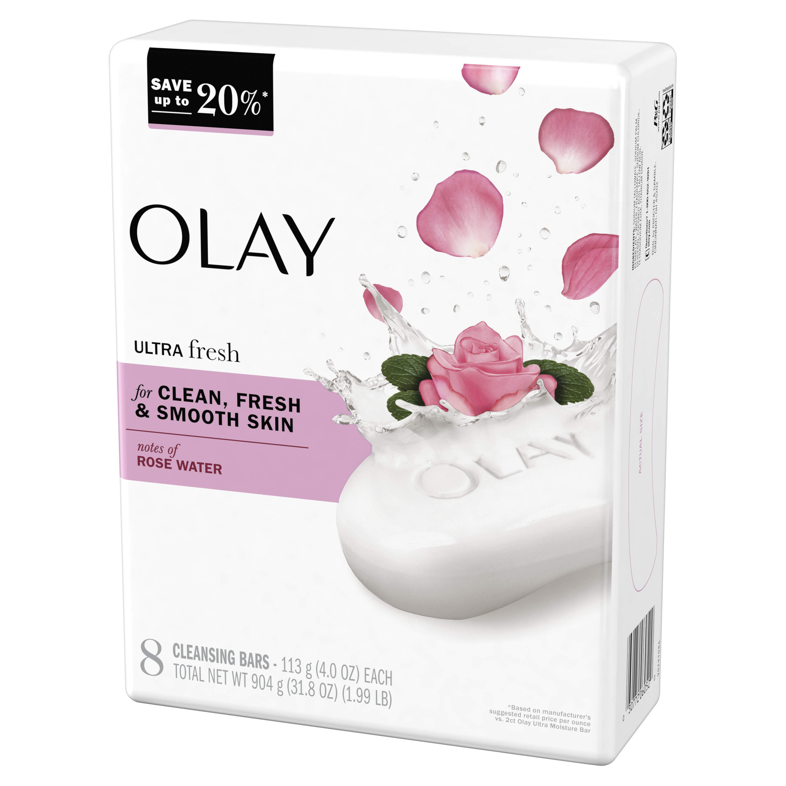 Olay Bath Bar with Notes of Rosewater 4 oz, 8 Count - image 3 of 7