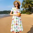 thumbnail image 4 of Balery Happy Easter Rabbit Vestidos sueltos de manga corta para mujer, vestidos de verano 2025, vestidos casuales de corte A con vuelo., 4 of 6