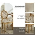 thumbnail image 5 of French Country Dining Chairs Set of 6, Beige Kitchen & Dining Room Chairs, Velvet Kitchen Chairs, Tufted Upholstered, Wood Legs, Sillas De Comedor (Velvet, Beige, 6 Pcs), 5 of 12