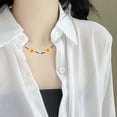 thumbnail image 3 of Beaded Necklace Y2k Chrysanthemum Flower Bead Choker Necklace Summer Jewelry--Style 5-Product code 49120 Style 5, 3 of 5
