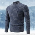 thumbnail image 2 of uikmnh Mens Sweater 2025 Men's and Winter Crew Neck Jacquard Pullover Sweater Sweater Base Size:2XL, 2 of 4