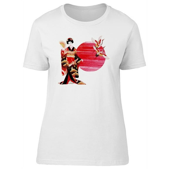 Beautiful Japan, Kimono Lady T-Shirt Women -Image by Shutterstock, Female Medium