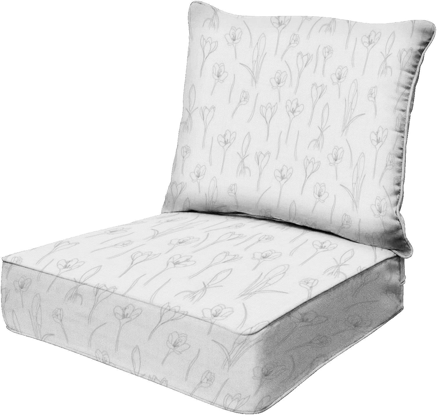 Hiufochk 25" x 25" Seamless crocuses line Outdoor Indoor Patio Deep