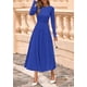 thumbnail image 2 of Vestido PRETTYGARDEN 2025 de punto con manga larga, línea A, midi, azul, talla L, 2 of 8